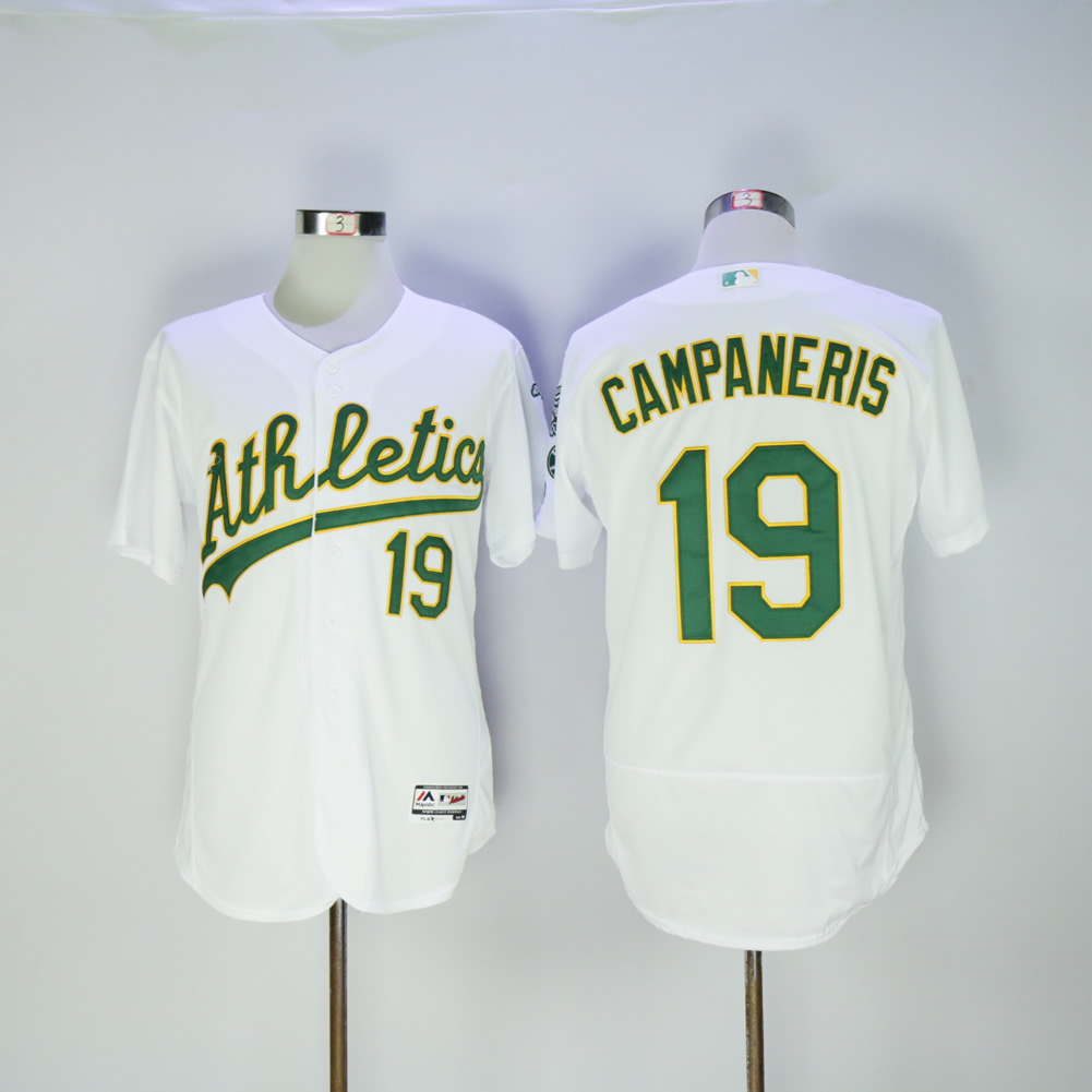 Men Oakland Athletics #19 Campaneris White MLB Jerseys->oakland athletics->MLB Jersey